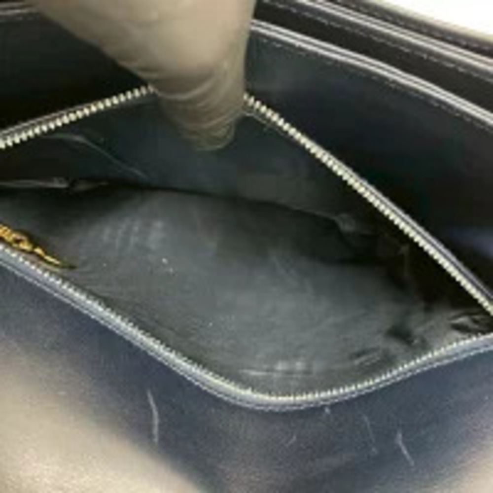 CELINE Calf Leather Shoulder Bag Pochette Sacoche Carriage Navy Blue - Picture 10 of 10